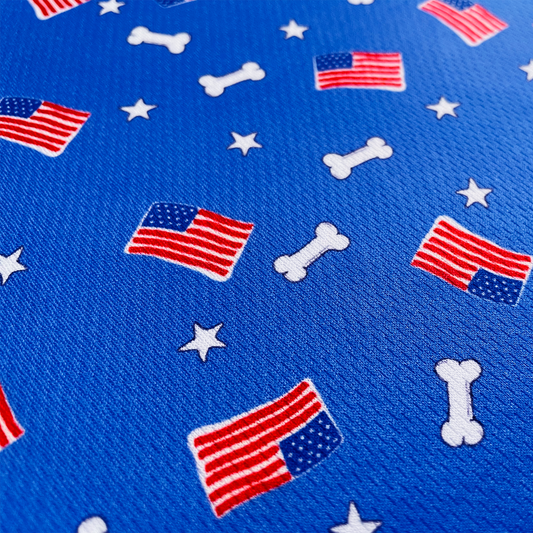 American Flag Dog Bandana - Red White and Bones | PupTrailUSA