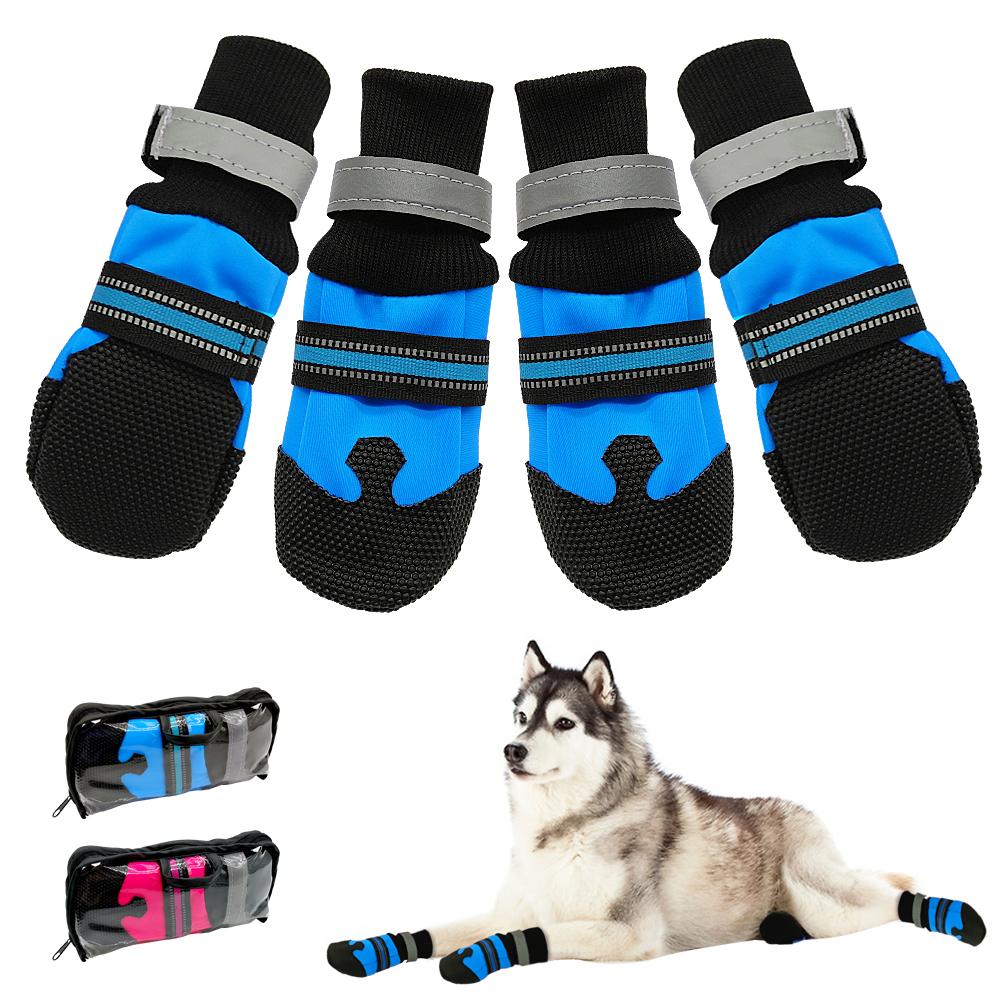 4pcs/set Waterproof Winter Pet Dog Shoes Anti-slip Snow Pet Boots Paw